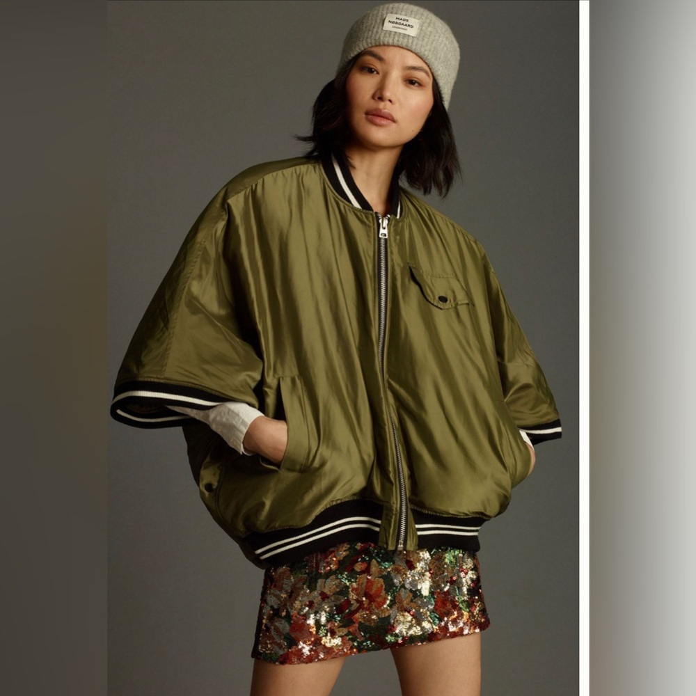 Pilcro Puffer Sport Coat Green Oversized Size s/m